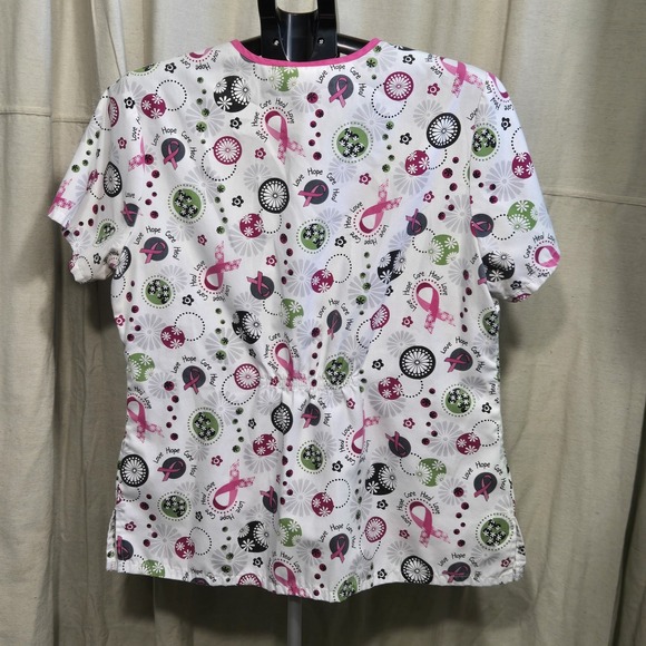 Breast Cancer Awareness Scrub‎ Top womens size M Medium October Pink Ribbon Hope - Picture 5 of 7